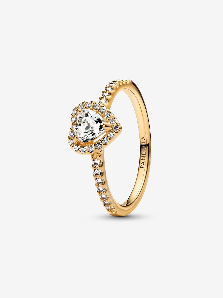 Pandora Elevated Heart Ring 14k gold plating With Gift Box