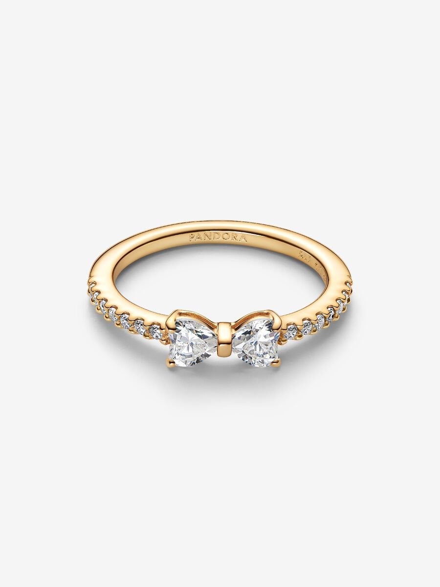 Sparkling Clear Bow Ring
14k gold plating