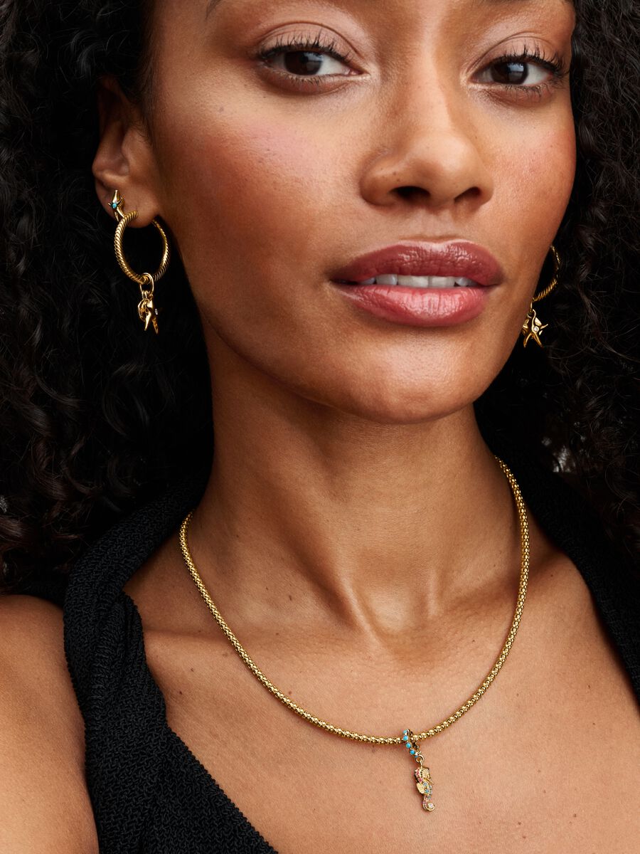 Pandora Seahorse Dangle Charm14k gold plating