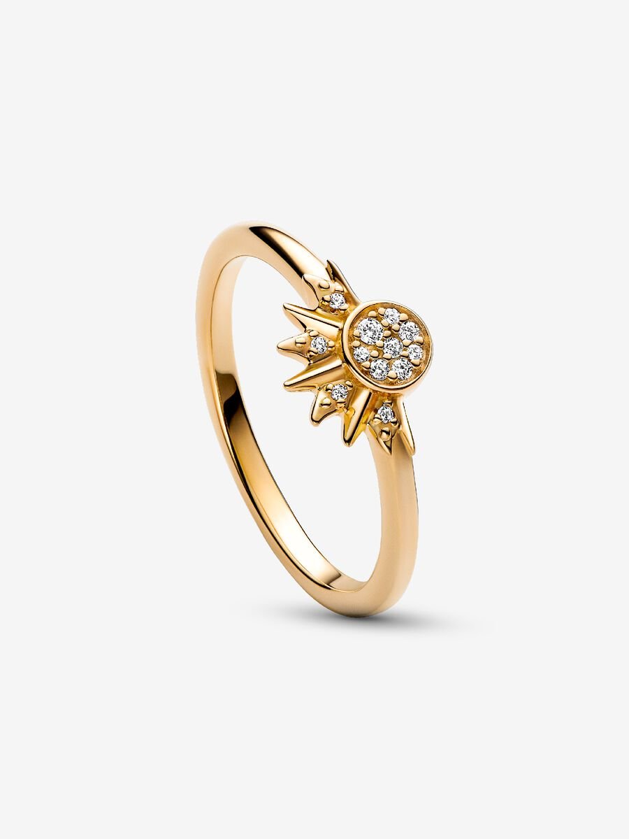Pandora Celestial Sparkling Sun Ring 14k gold plating