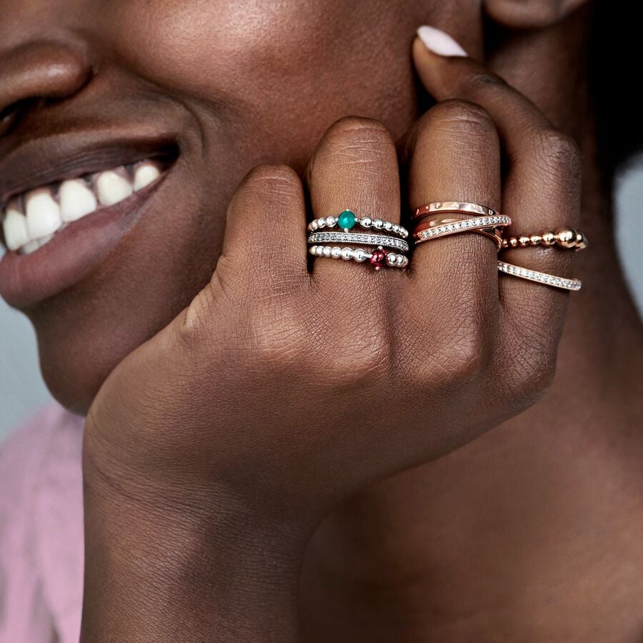 Pandora Sparkle & Hearts Ring Rose Gold