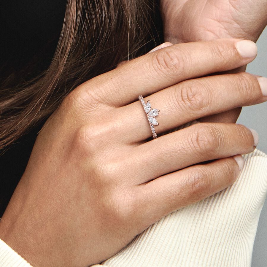 Pandora Sparkling Herbarium Cluster Ring Rose Gold