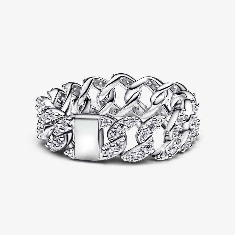 Pandora Pavé Cuban Chain Ring With Gift Box