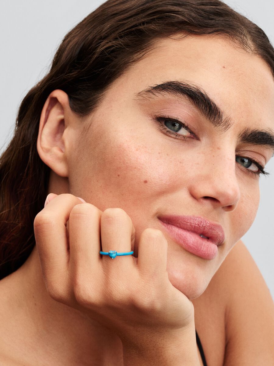 Pandora Turquoise Chakra Heart Ring With Gift Box