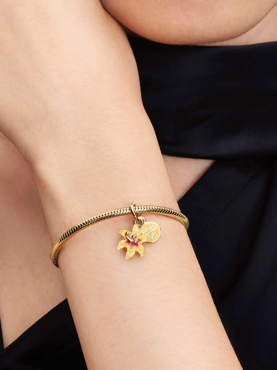 Pandora Disney Tangled Sundrop Flower Glow-in-the-dark Charm 14k gold plating