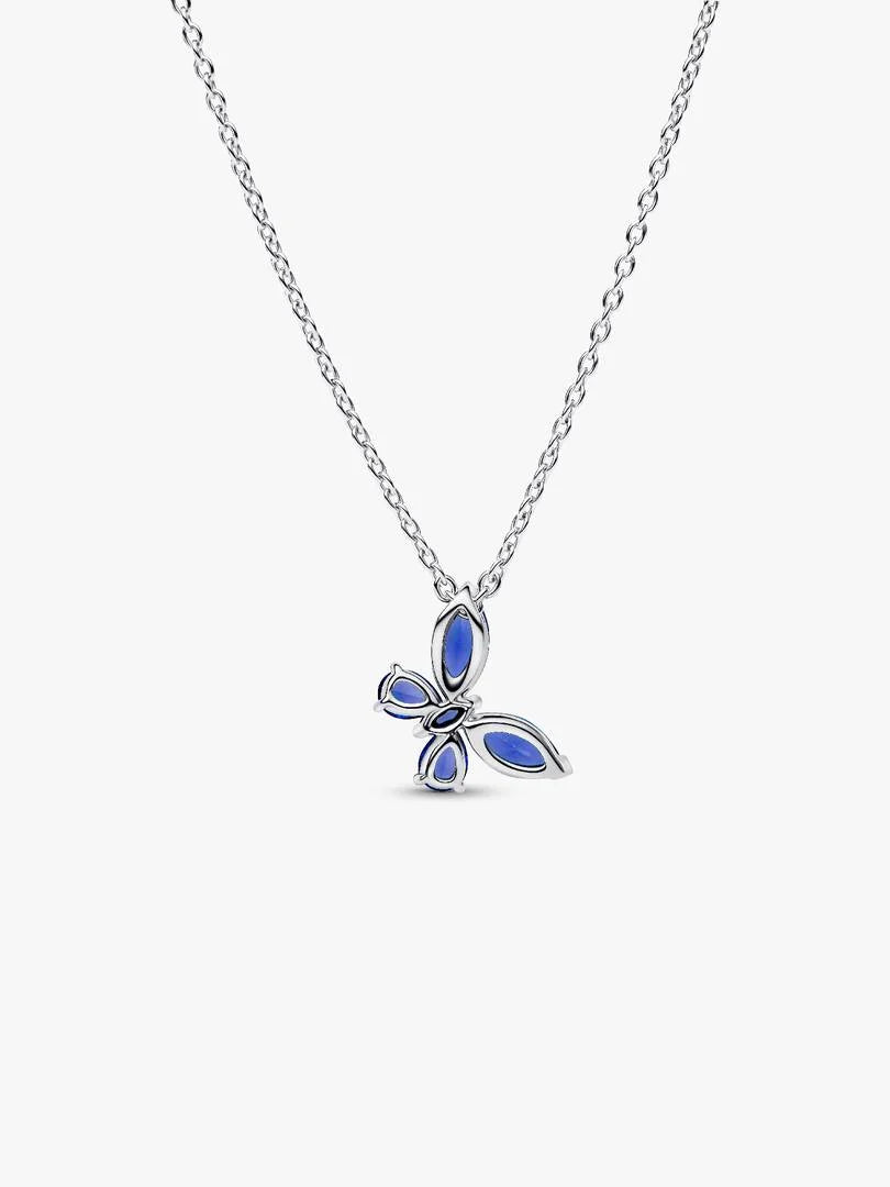 Pandora Butterfly Pendant Necklace Sterling silver Blue