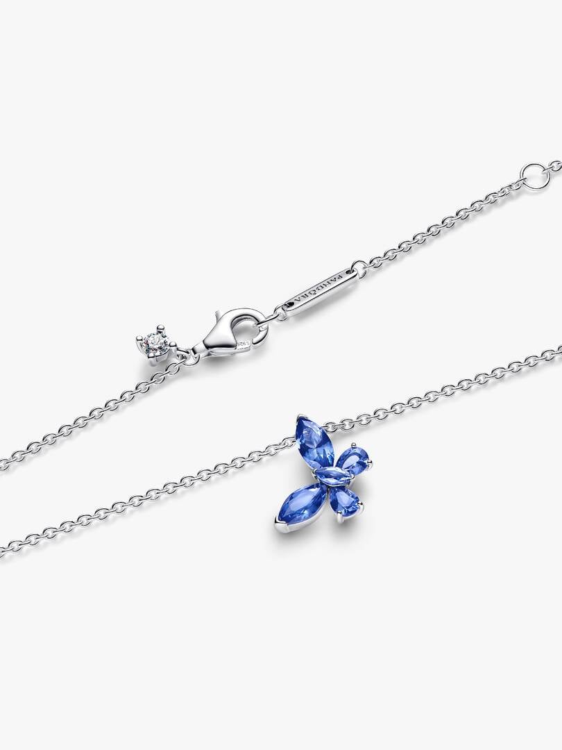 Pandora Butterfly Pendant Necklace Sterling silver Blue