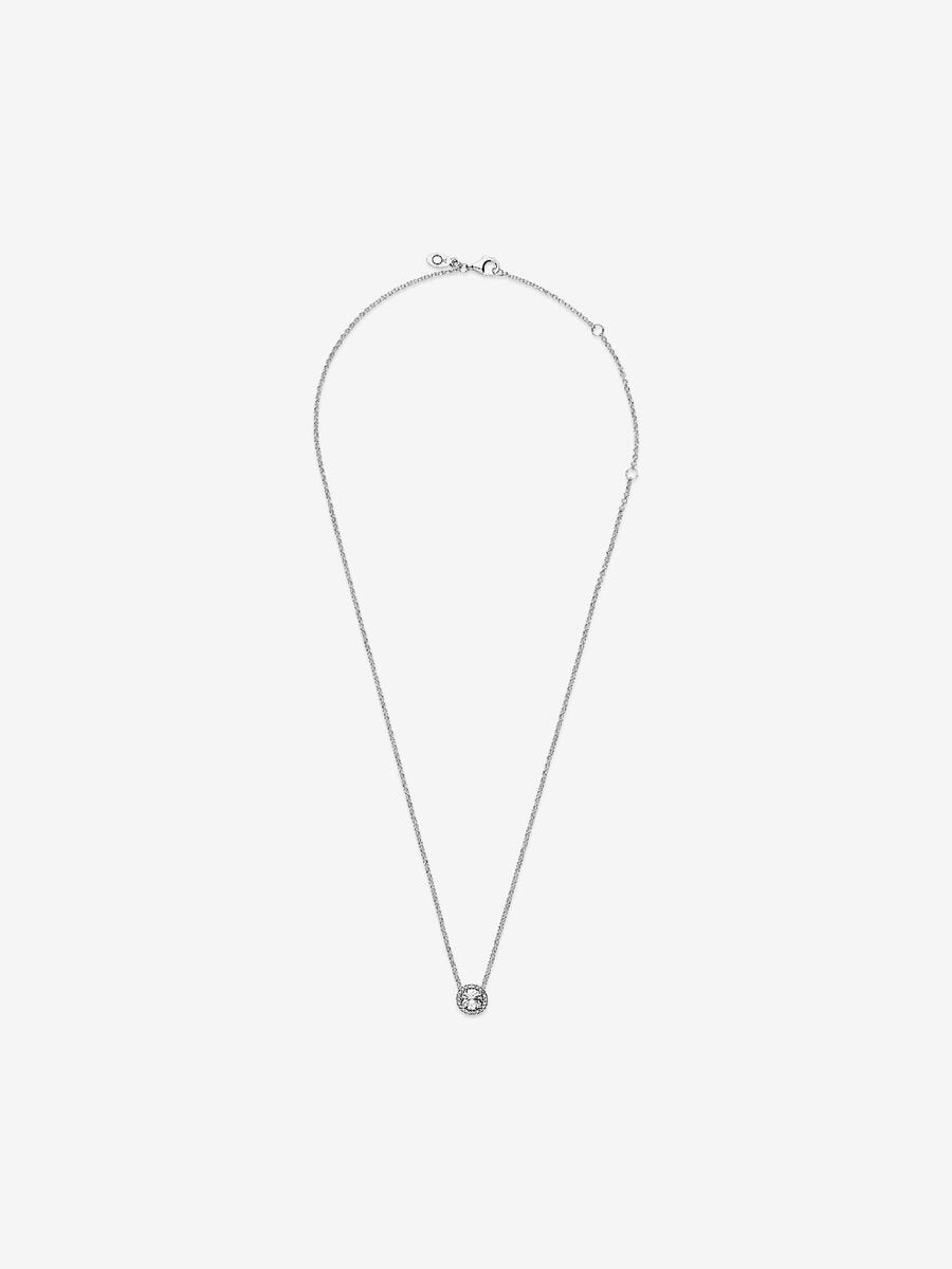 PANDORA Round Sparkle Halo Necklace 396240CZ-45
