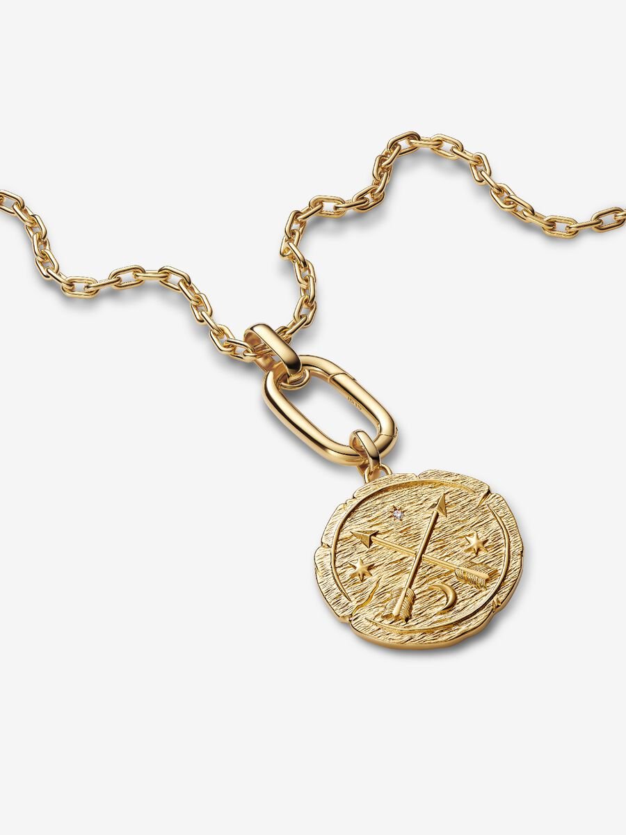 Pandora Crossing Arrows Oversized Medallion Charm 14k gold plating