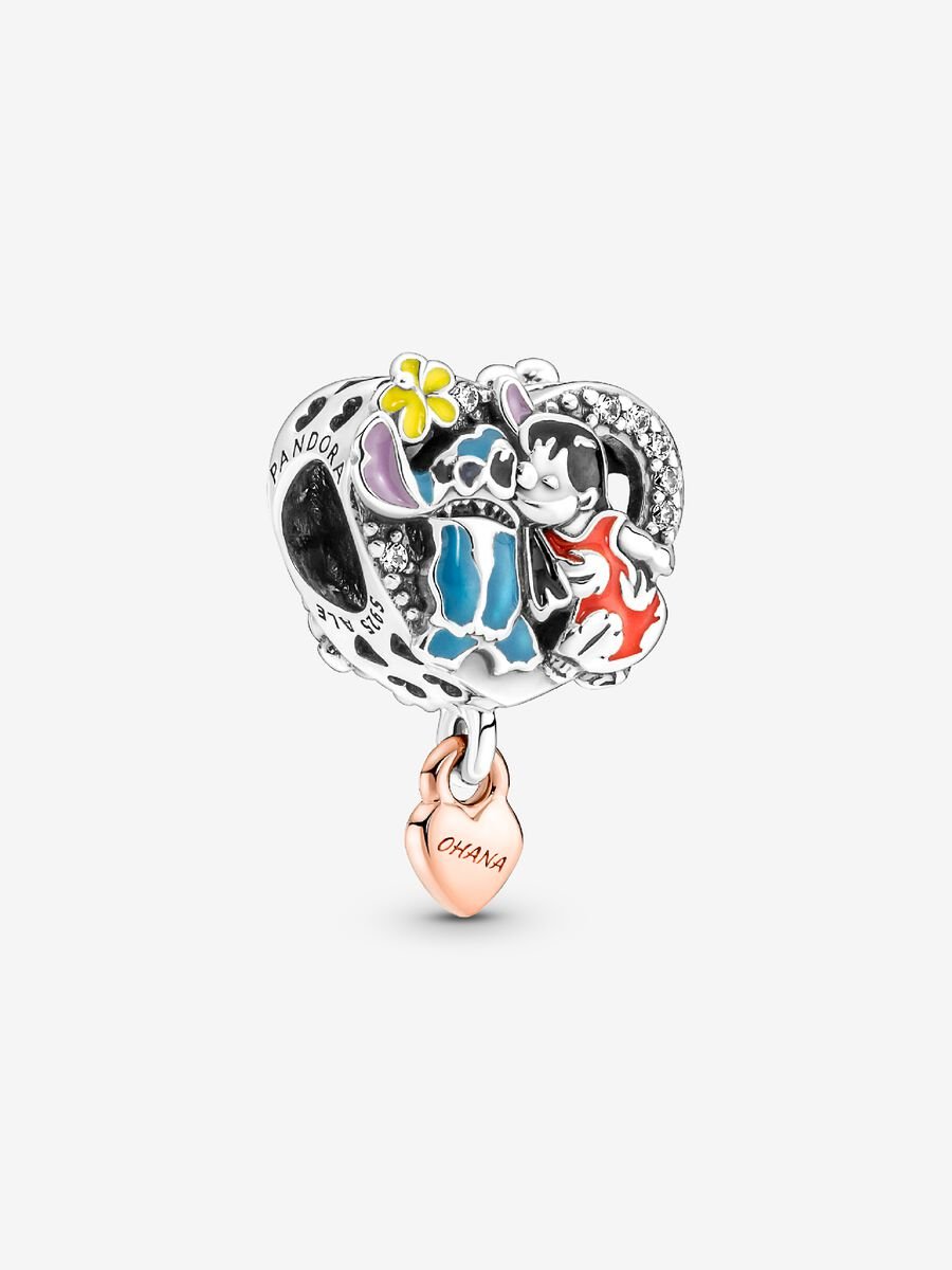 Disney Ohana Lilo & Stitch Inspired Charm Sterling silver, 14k rose gold plating