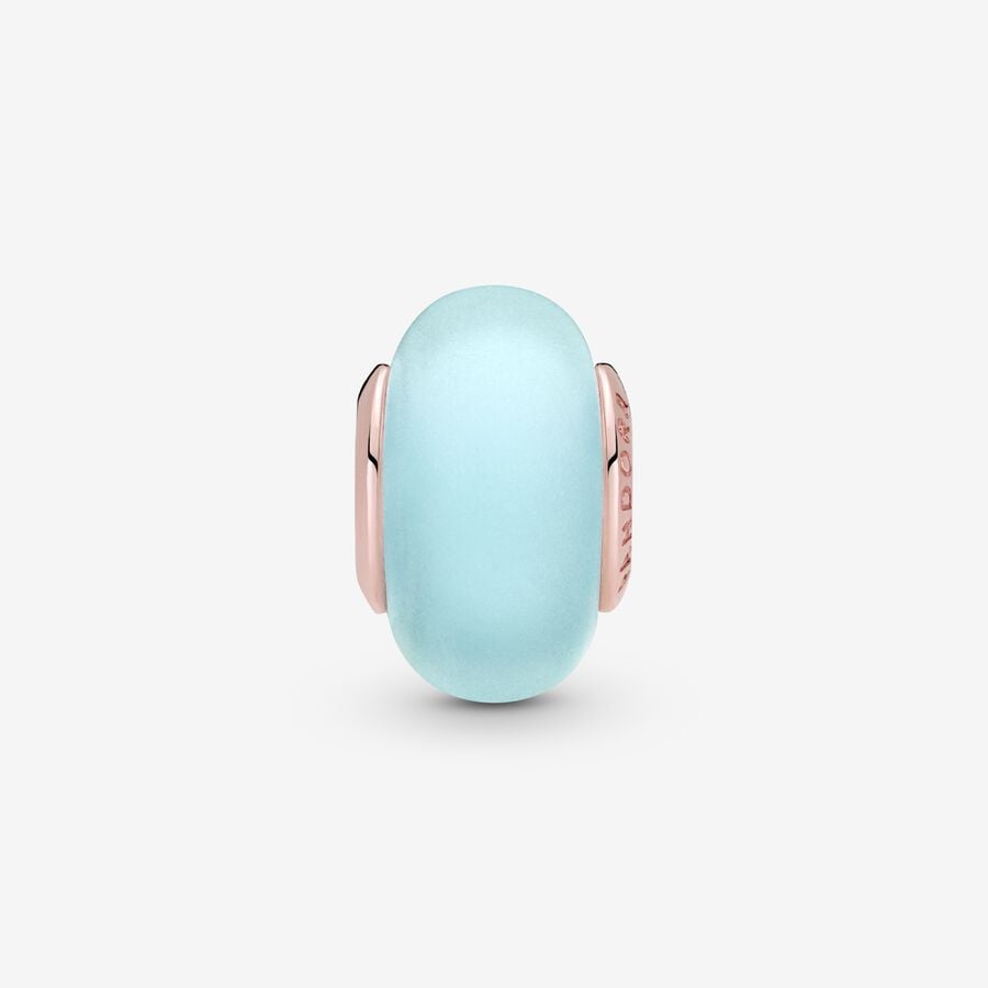 Matte Blue Murano Glass Charm