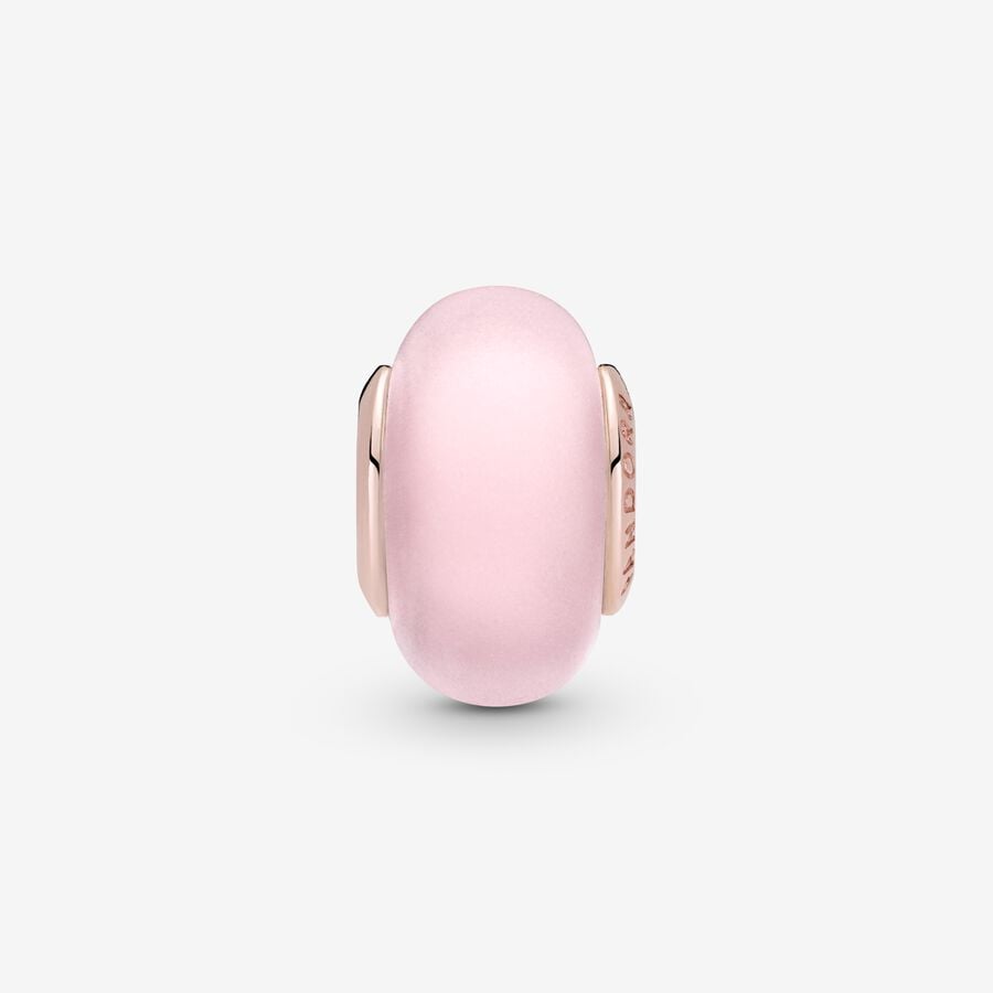 Matte Pink Murano Glass Charm