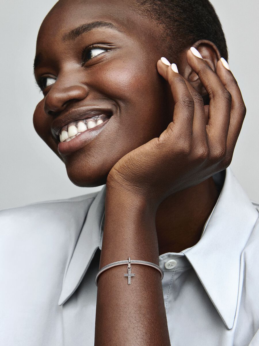 Sparkling Cross Dangle Charm Sterling silver 791310CZ