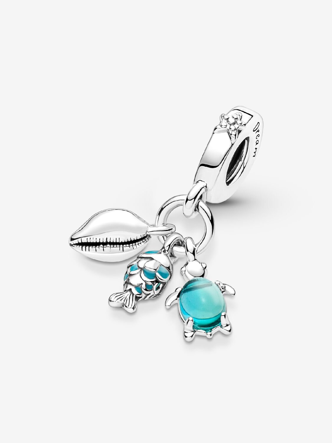 Pandora Fish, Sea Turtle & Conch Triple Dangle Charm