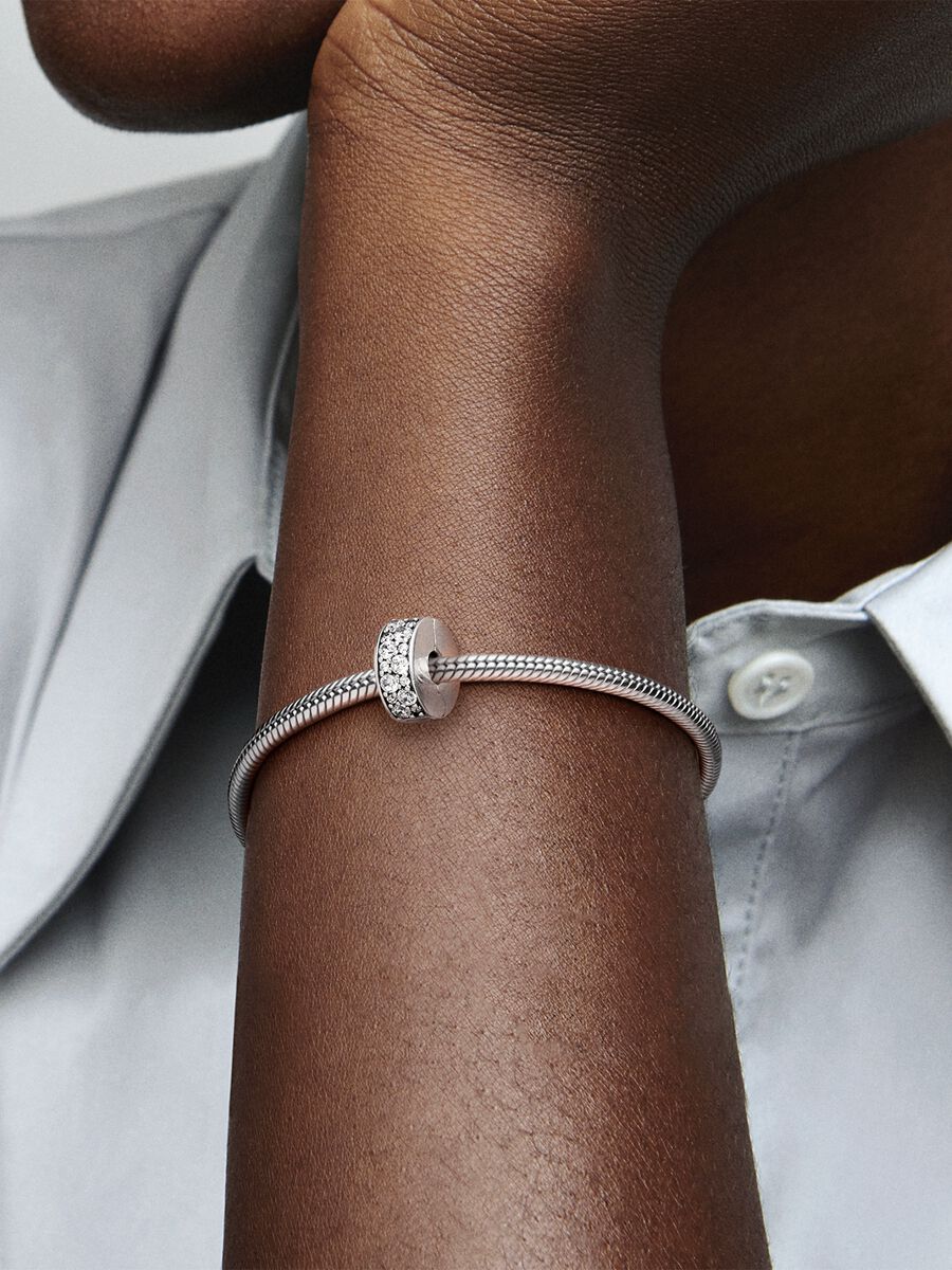 Pandora Clear Pavé Clip Charm Sterling silver