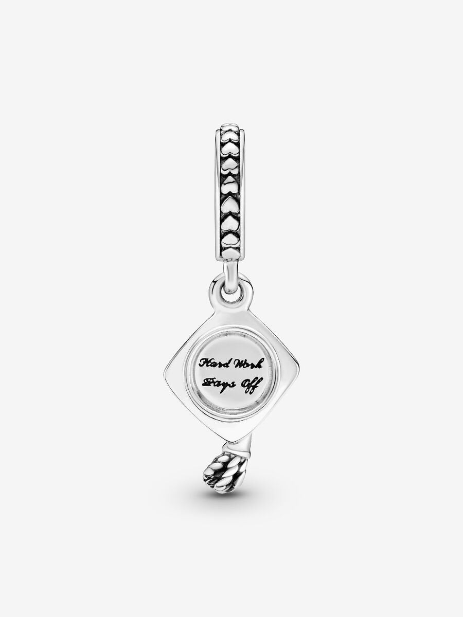 PANDORA Graduation Cap Dangle Charm - Compatible with PANDORA Moments - Sterling Silver - Gift for Her - Jewelry for Women with Gift Box