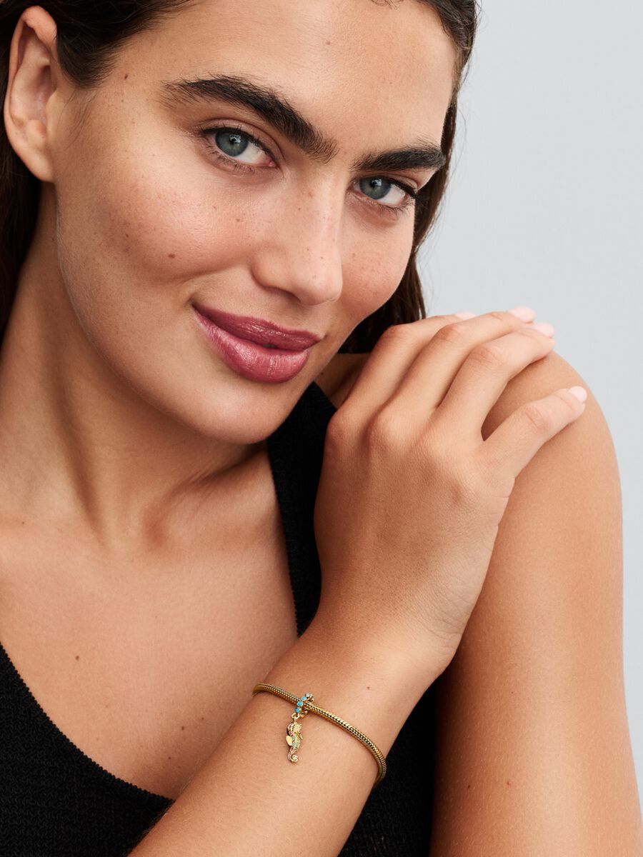 Pandora Seahorse Dangle Charm14k gold plating