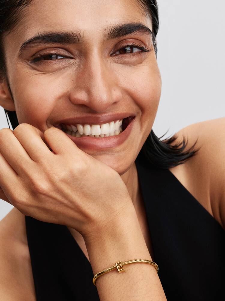 Pandora Letter E Alphabet Charm Gold