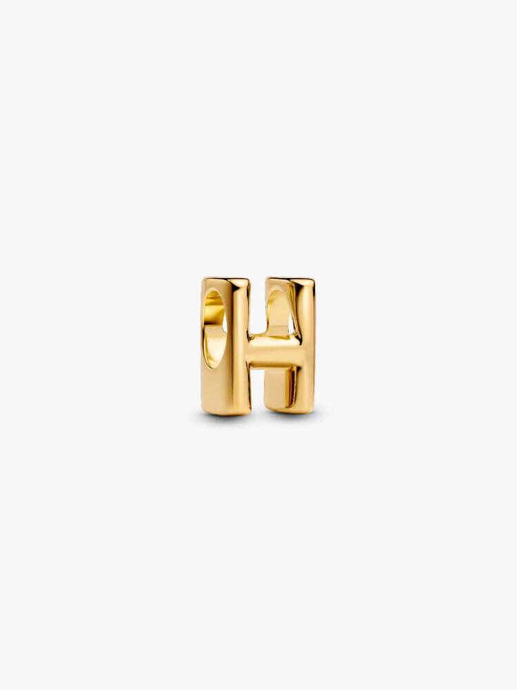 Pandora Letter H Alphabet Charm Gold