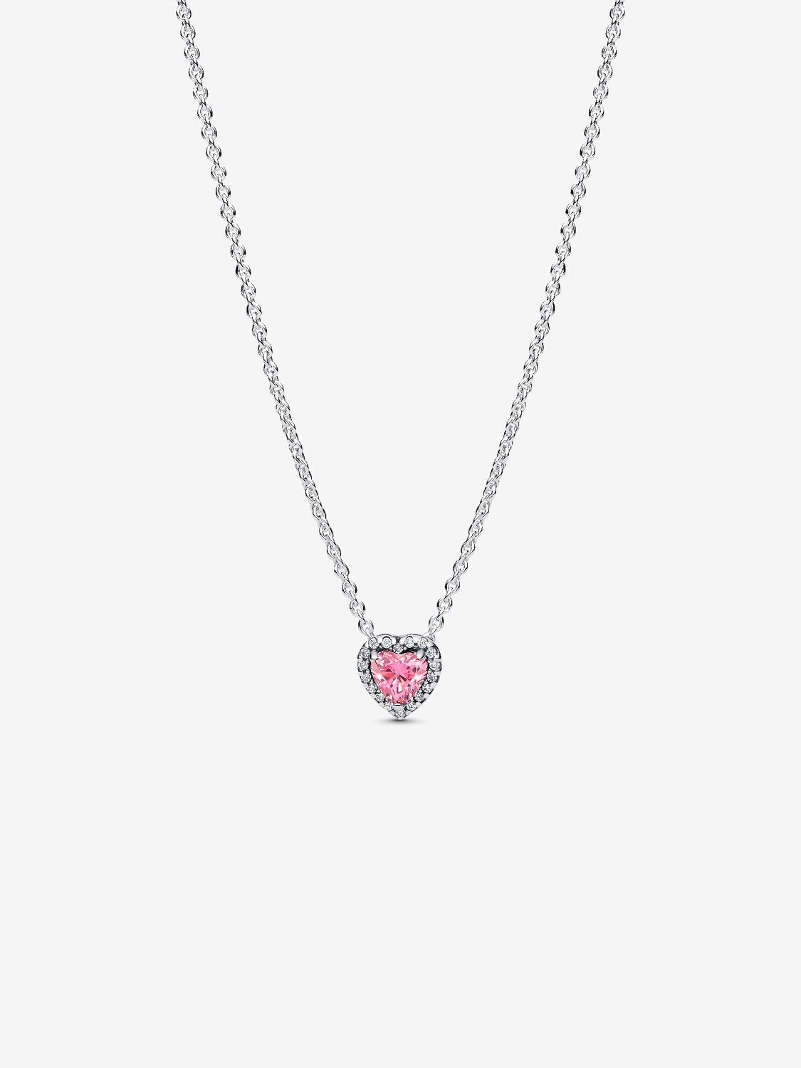 Pink Elevated Heart Necklace