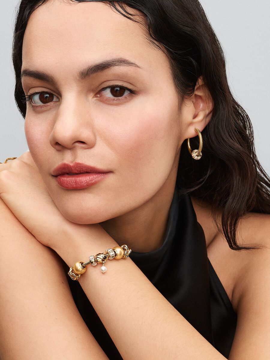 Pandora Treated Freshwater Cultured Baroque Pearl Mom Dangle Charm Sterling silver