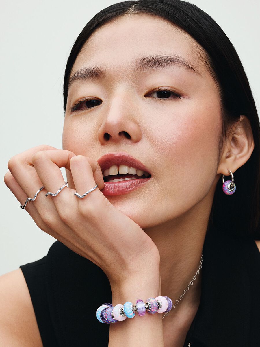 Pandora Moments Studded Chain Slider Bracelet Sterling silver 593090C00-2