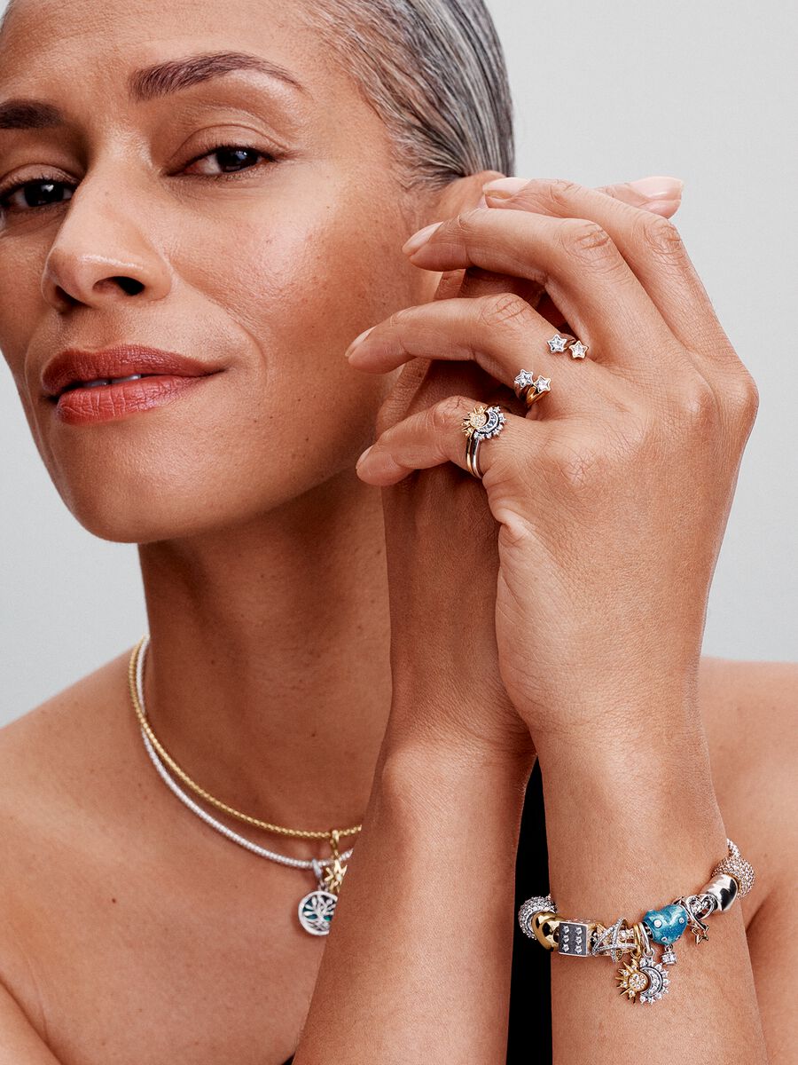 Pandora Celestial Sparkling Sun Ring 14k gold plating