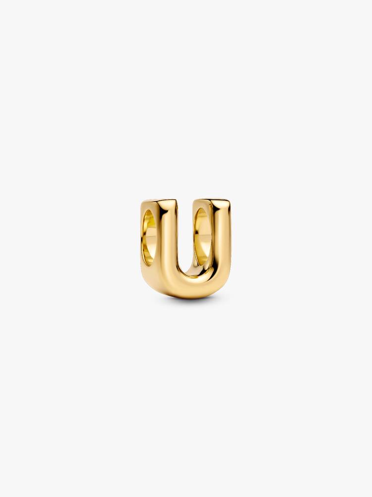 Pandora Letter U Alphabet Charm Gold