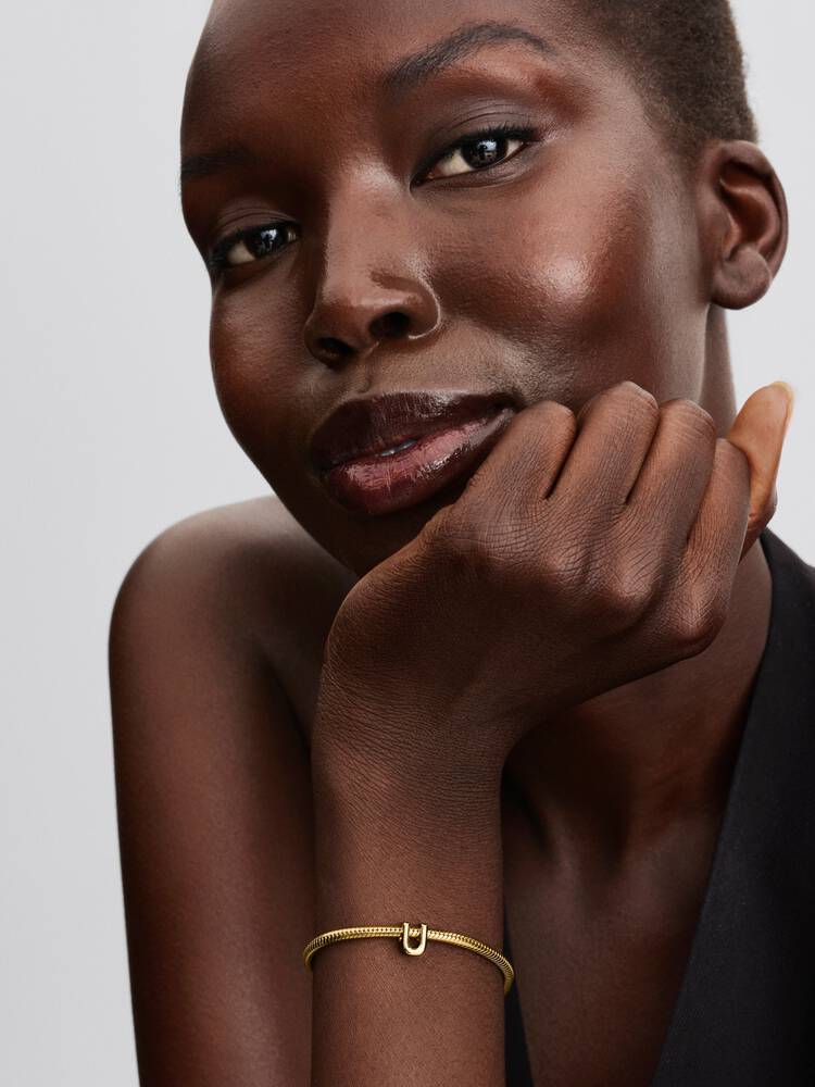 Pandora Letter U Alphabet Charm Gold