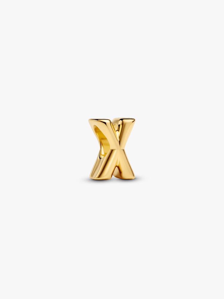 Pandora Letter X Alphabet Charm Gold