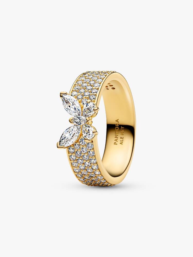 Pandora Sparkling Butterfly Bold Ring Gold
