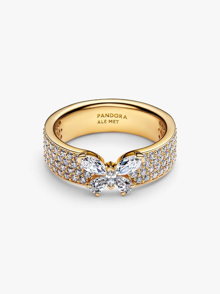 Pandora Sparkling Butterfly Bold Ring Gold