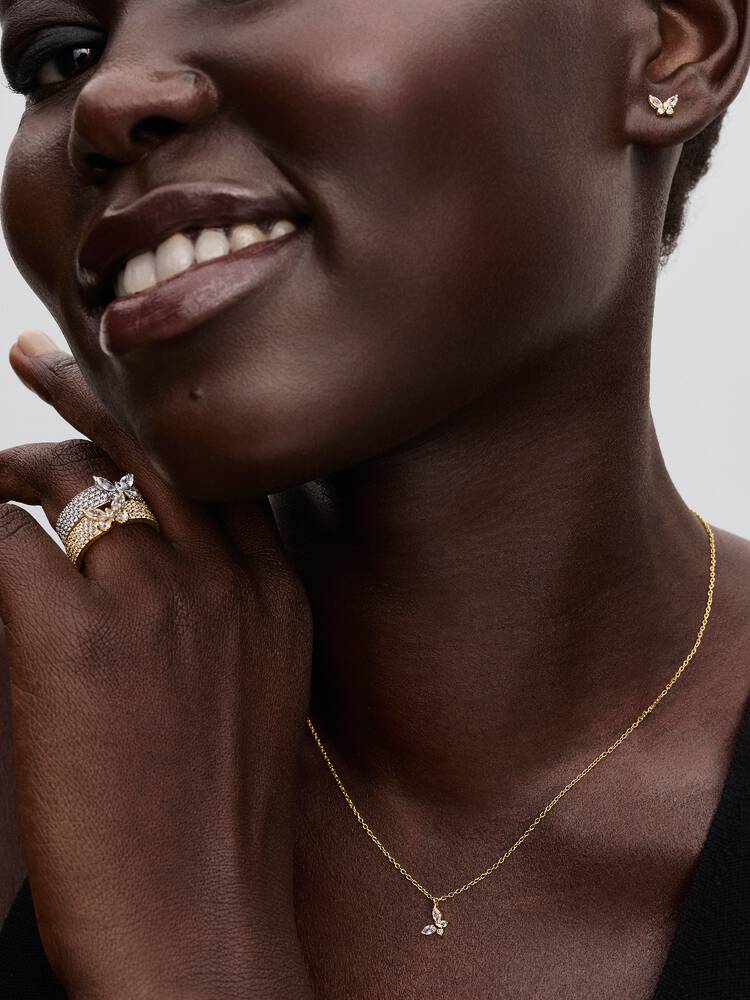 Pandora Sparkling Butterfly Bold Ring Gold