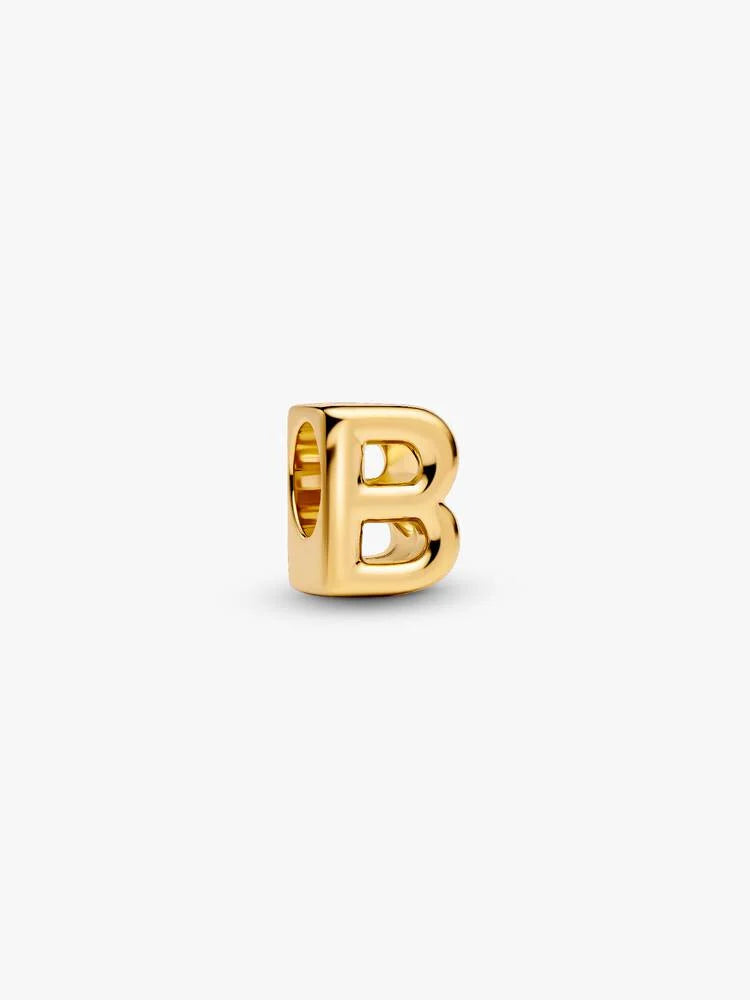 Pandora Letter B Alphabet Charm Gold