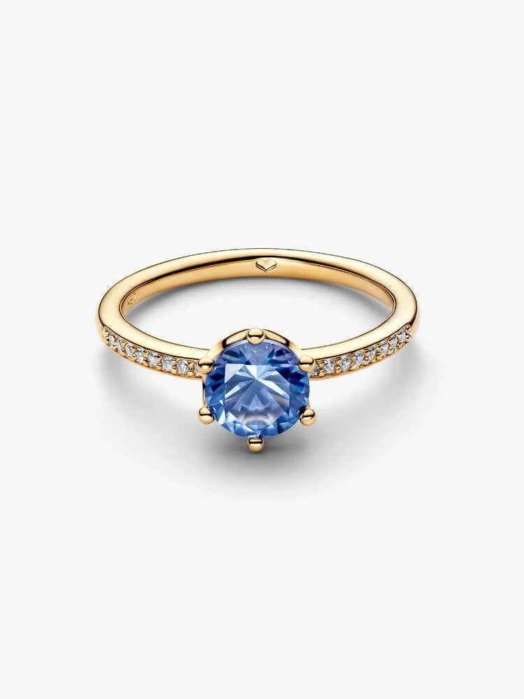Pandora Blue Sparkling Crown Solitaire Ring