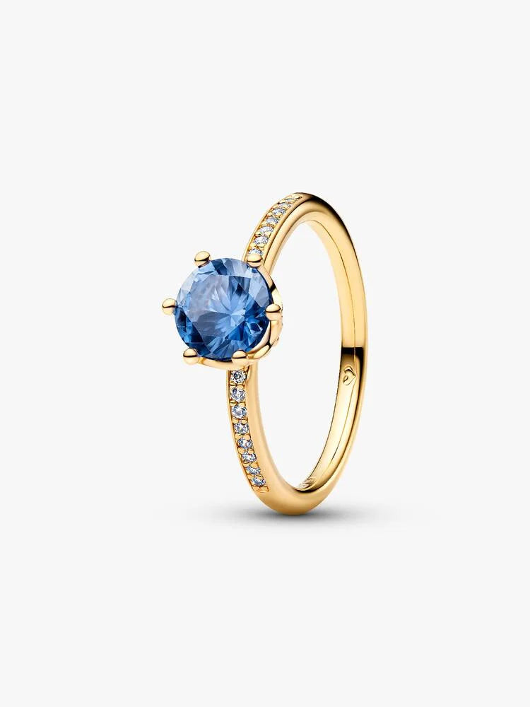 Pandora Blue Sparkling Crown Solitaire Ring