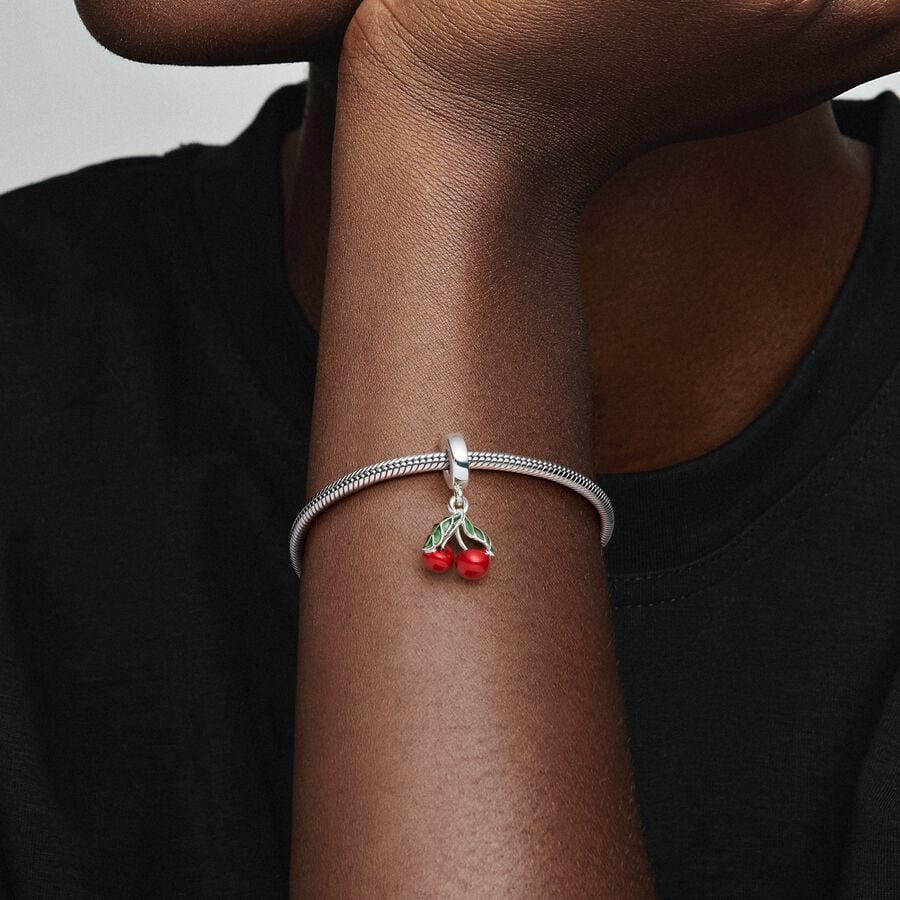 Pandora Asymmetrical Cherry Fruit Dangle Charm
