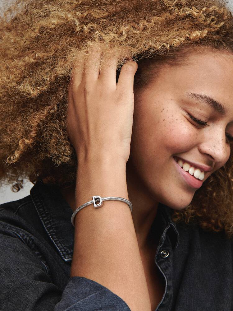 Pandora Letter D Alphabet Charm Silver