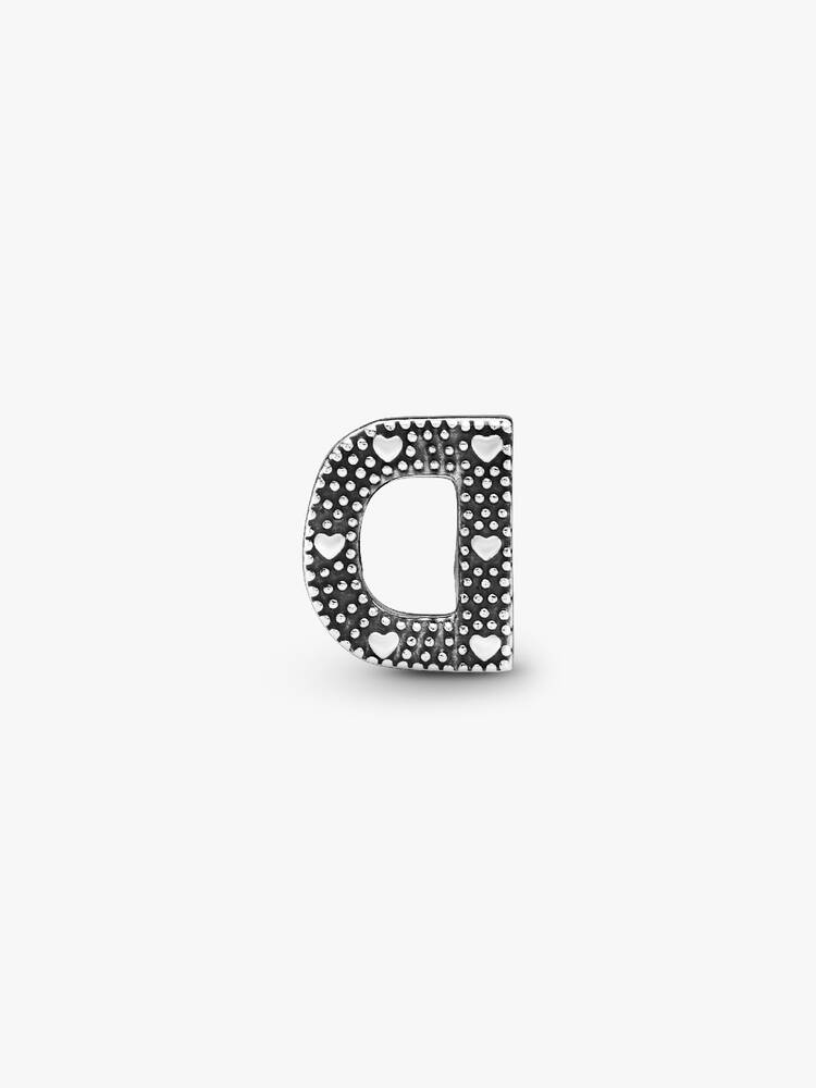 Pandora Letter D Alphabet Charm Silver