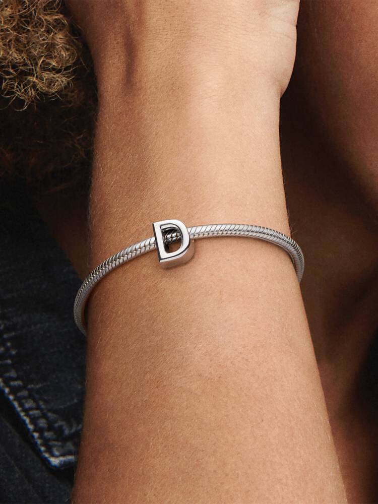 Pandora Letter D Alphabet Charm Silver