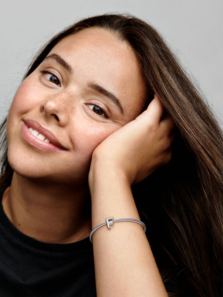 Pandora Letter F Alphabet Charm Silver