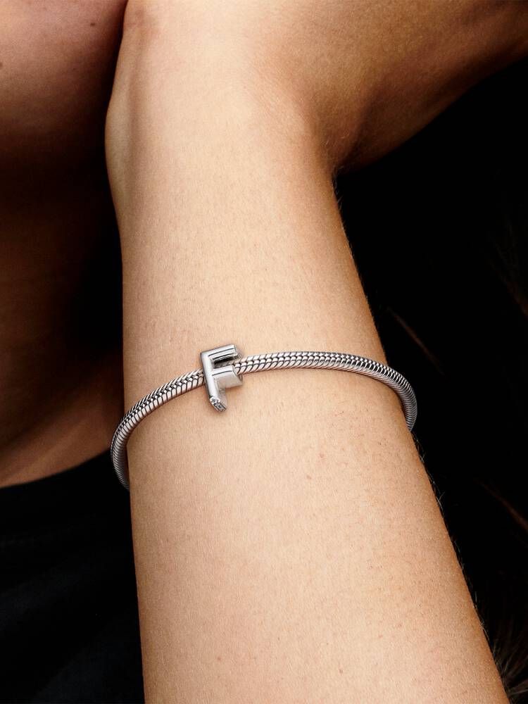 Pandora Letter F Alphabet Charm Silver