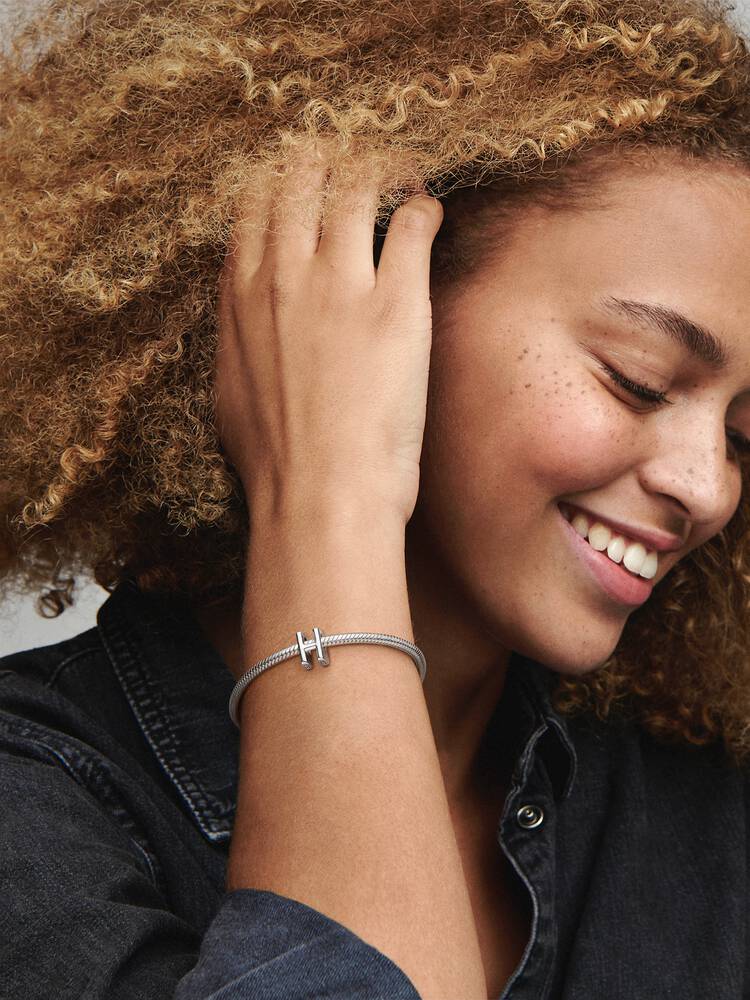 Pandora Letter H Alphabet Charm Silver