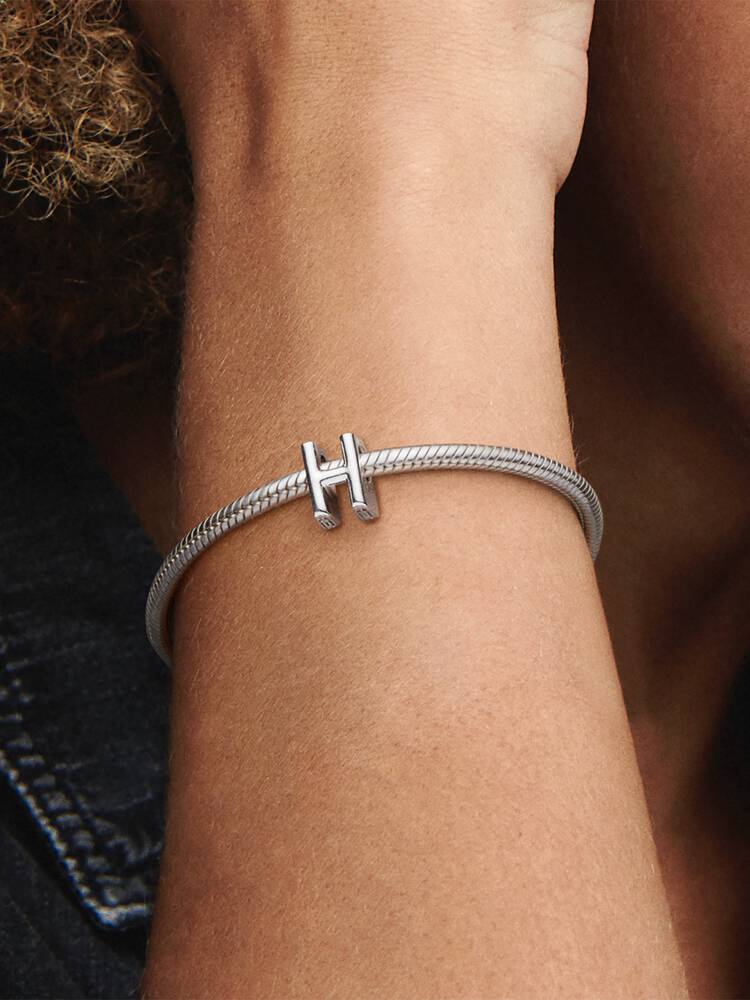 Pandora Letter H Alphabet Charm Silver