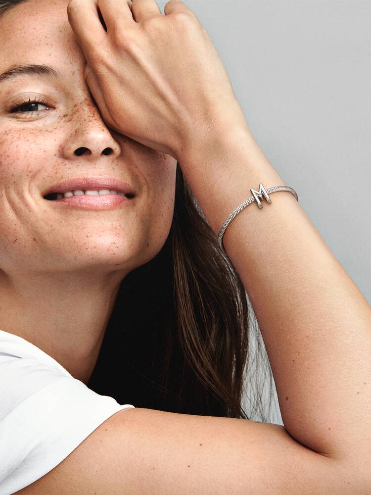 Pandora Letter M Alphabet Charm Silver