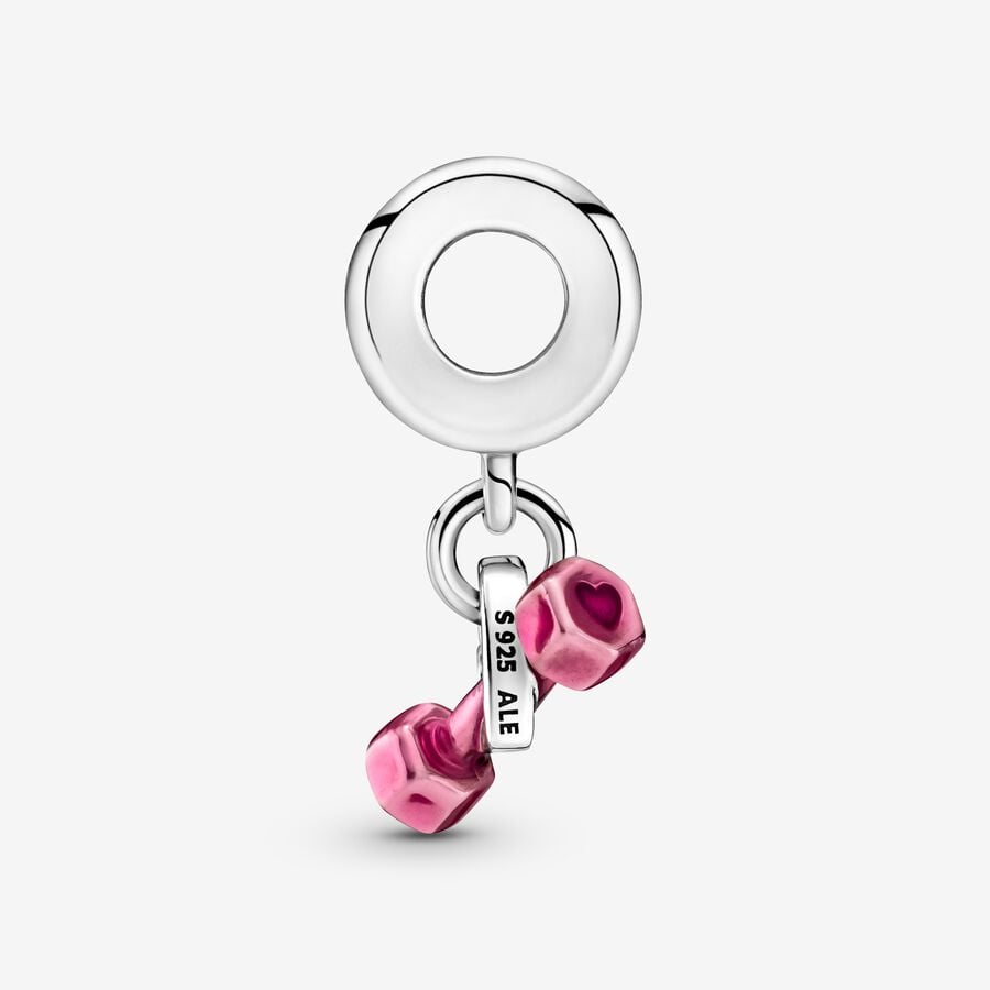 Pandora Dumbbell & Heart Dangle Charm