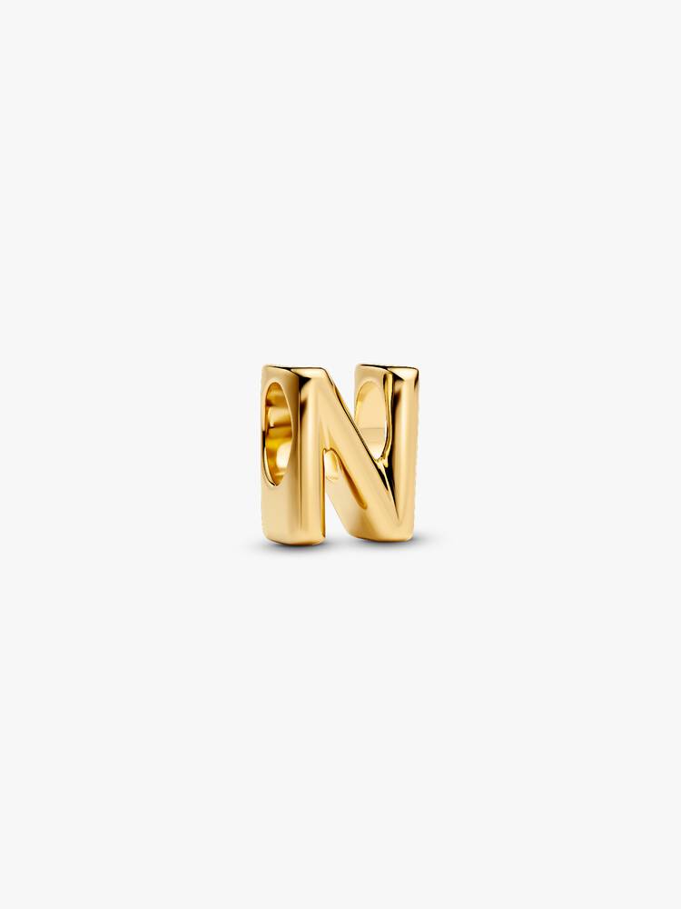 Pandora Letter N Alphabet Charm Gold