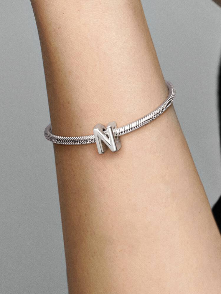 Pandora Letter N Alphabet Charm Silver