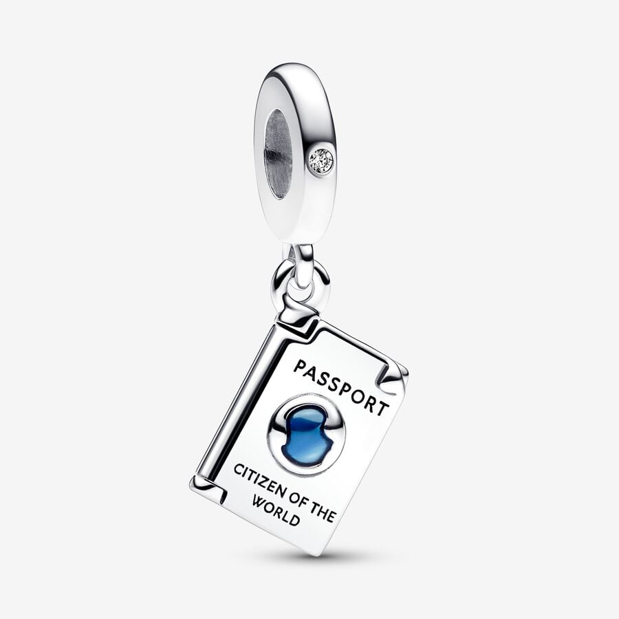 Openable Passport Dangle Charm Sterling silver Work with Pandora Moments