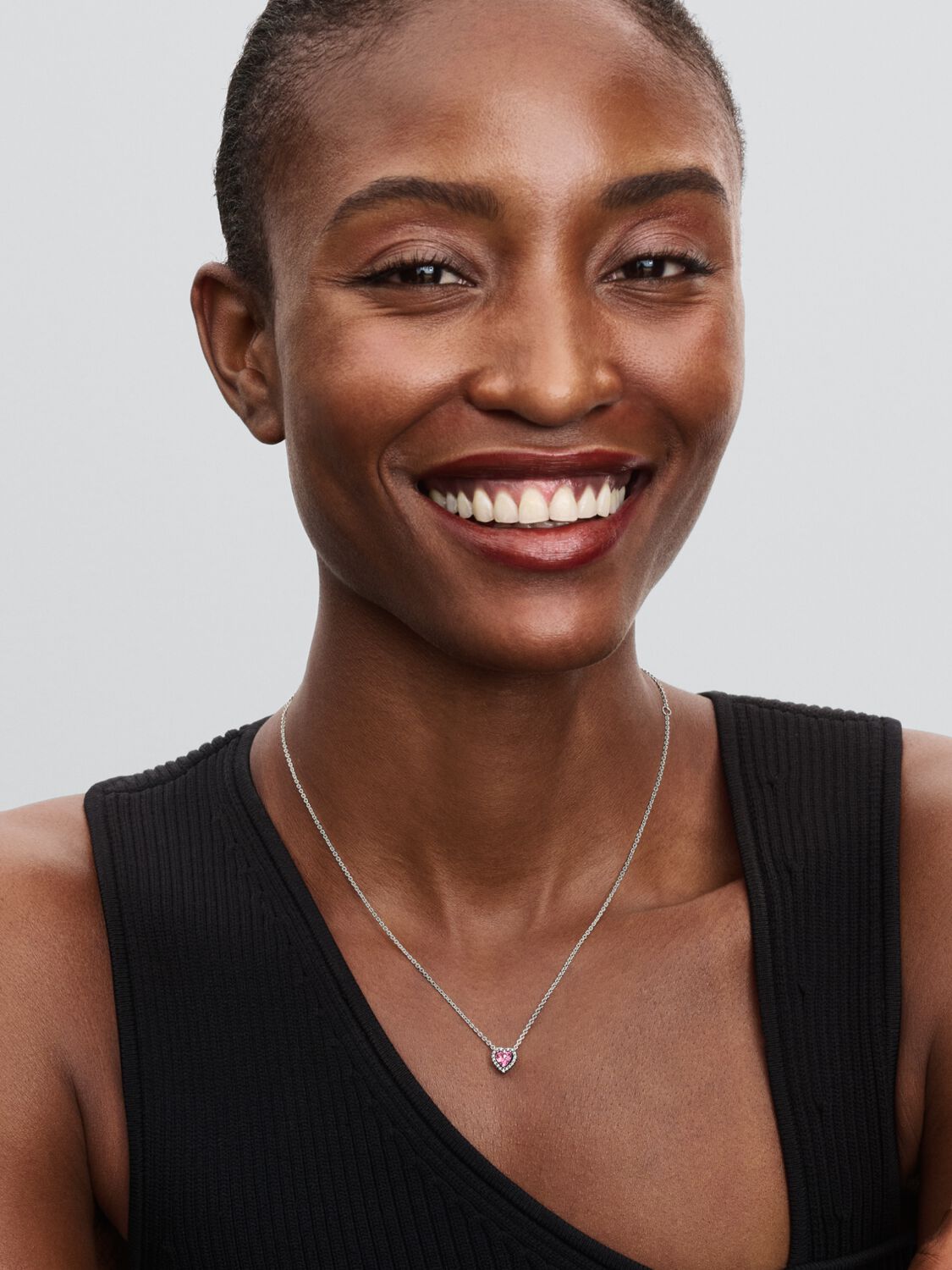 Pink Elevated Heart Necklace